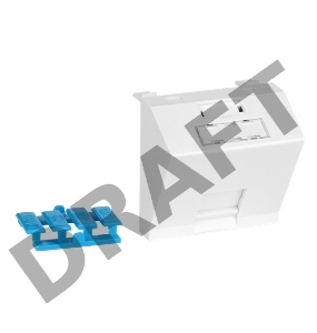 Вставка 45x45 на 1 кейстоун, угловая, со шторкой, маркировкой и иконками, белая