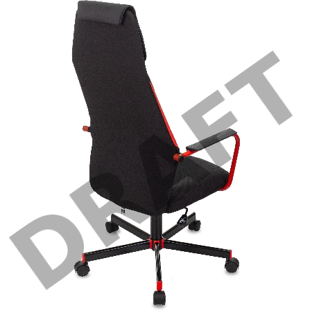 Кресло игровое Zombie ONE черный/красный сиденье черный текстиль/эко.кожа с подголов. крестов. металл