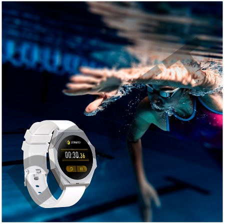 Смарт-часы CANYON Otto SW-86, Smart watch Realtek 8762DK LCD 1.3'' LTPS 360X360px, G+F 1+gesture 192KB Li-ion polymer battery 3.7v 280mAh,Silver aluminum alloy case middle frame+plastic bottom case+white silicone strap+silver strap buckle host:45.4*42.4*9