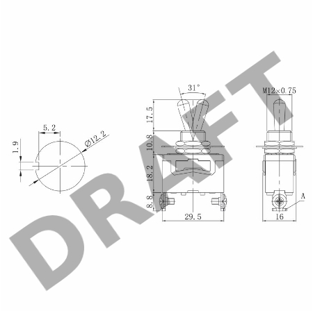 Тумблер 250V 15А (2c) ON-OFF однополюсный  (KN-101)  REXANT (в упак. 1шт.)
