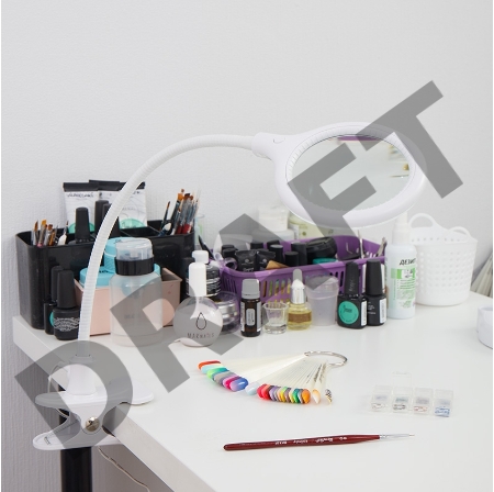 Лупа настольная 3D REXANT с подсветкой 30 LED, подставка+прищепка, белая