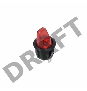 Выключатель клавишный круглый 250V 6А (3с) ON-OFF красный  REXANT