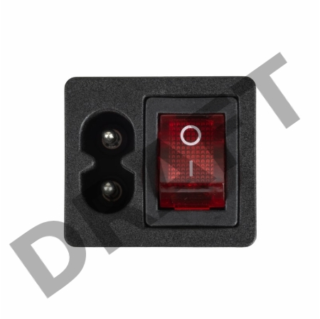 Выключатель клавишный 250 V 6 А (4с) ON-OFF красный с подсветкой и штекером C8 2PIN  REXANT