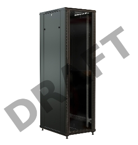 Шкаф серверный WRline (WR-TT-4768-AS-RAL9004) напольный 47U 600x800мм пер.дв.стекл задн.дв.стал.лист 2 бок.пан. 800кг черный 710мм 2277мм IP20 сталь