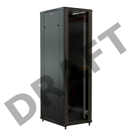 Шкаф серверный WRline (WR-TT-4768-AS-RAL9004) напольный 47U 600x800мм пер.дв.стекл задн.дв.стал.лист 2 бок.пан. 800кг черный 710мм 2277мм IP20 сталь