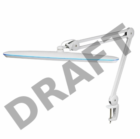 Лампа настольная бестеневая REXANT, струбцина, «Blue Stream», 117 SMD LED, диммер (4 уровня), белая