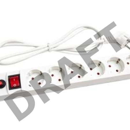 Удлинитель с сетевым фильтром 6х7м с заземл. 10А IP20 защ. шторки ПВС 3х0.75 бел. UNIVersal 967U-3007