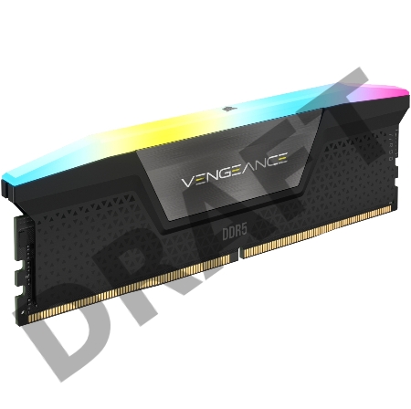 Модуль памяти Corsair Vengeance RGB  DDR5 Dimm CMH32GX5M2B5200C40 5200MHz 32GB 2x16GB Unbuffered, 40-40-40-77, XMP 3.0, Black Heatspreader, 1.25V (692850)
