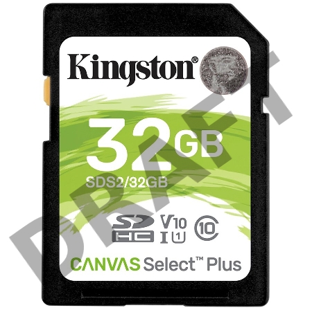 Флеш карта SDHC 32Gb Class10 Kingston <SDS2/32GB>, Canvas Select 100R CL10 UHS-I