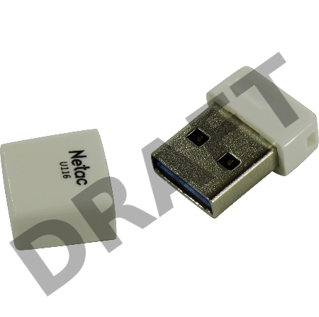 Флеш Диск Netac U116 64Gb <NT03U116N-064G-30WH>, USB3.0, миниатюрная пластиковая белая