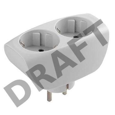 Тройник ЭРА SP-2e-W  2 гнезда, с заземлением, со шторками, белый