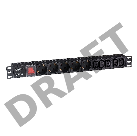 Блок розеток горизонтальный ExeGate ServerPro PDU-19H008 Al-5C135S-C14-SW, 19