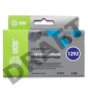 Картридж струйный Cactus CS-EPT1292 голубой для Epson Stylus Office B42/BX305/BX305F (10ml)