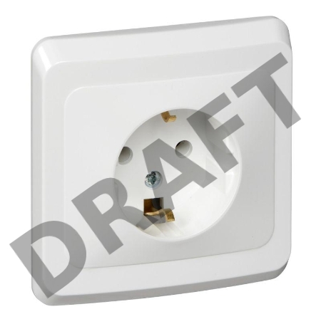 Розетка 1-м СП Этюд 16А с заземл. бел. SchE PC16-003B