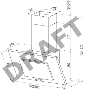 Вытяжка каминная Maunfeld TOWER C 50 белый управление: кнопочное (1 мотор)