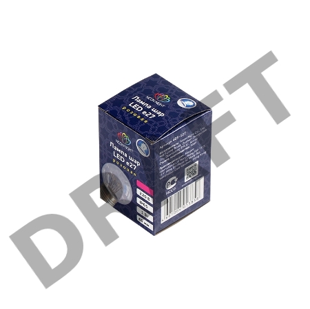 Лампа шар e27 6 LED  Ø45мм - розовая, прозрачная колба, эффект лампы накаливания