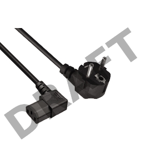 Кабель питания ExeGate PC-1,2 OfficePC 450W (Евровилка Schuko ->С13 угловой) VDE-250V черный, 1.2м