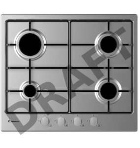 Варочная панель Candy CHW6BRX  поверхность из нержавеющей стали 4 газовые конфорки переключатели поворотные электроподжиг независимая установка