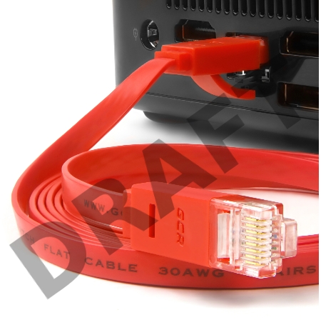 Патч-корд Greenconnect плоский прямой PROF  7.5m UTP медь, кат.6, красный, позолоченные контакты, 30 AWG, Premium ethernet high speed 10 Гбит/с, RJ45, T568B (GCR-LNC624-7.5m)