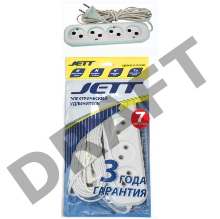 Удлинитель ДЖЕТТ РС-4 без з/м, 4р*7м ( провод ШВВП ) (45) 155-087    