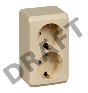 Розетка 2-м ОП Этюд 16А защ. шторки с заземл. крем SchE PA16-008K