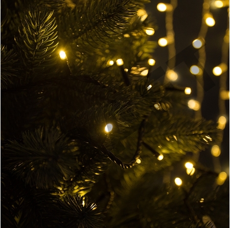 Гирлянда Нить 10м, постоянное свечение, чёрный ПВХ, 230В, цвет: Золото