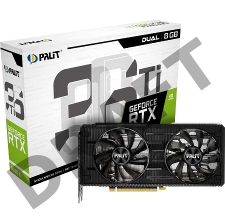 Видеокарта Palit PA-RTX3060TI DUAL 8G V1 LHR GDDR6 256bit HDMI 3xDP