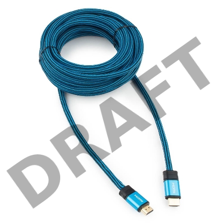 Кабель HDMI Cablexpert, серия Gold, 7,5 м, v1.4, M/M, синий, позол.разъемы, алюминиевый корпус, нейлоновая оплетка, коробка
