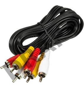 Кабель аудио-видео Ningbo 3хRCA (m)/3хRCA (m) 2м. черный (JAAC027-2)    