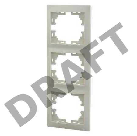 Рамка 3-м Мира верт. крем. Lezard 701-0300-153