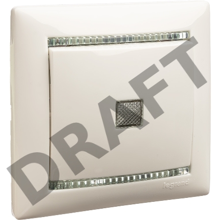 Механизм выключателя 1-кл. СП Valena 10А IP31 с зел. инд. бел. Leg 774410