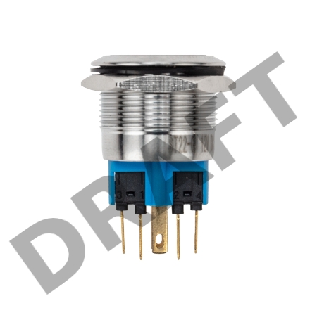 Кнопка  антивандальная Ø22 12В Б/Фикс (6с) (ON)-OFF/(OFF)-ON подсв/зеленая REXANT (в упак. 1 шт.)