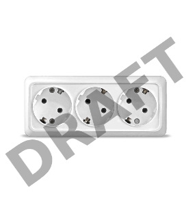 Розетка 3-м ОП Олимп с заземл. бел. UNIVersal 1161