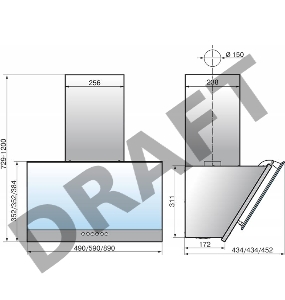 Вытяжка каминная Elikor Рубин S4 90П-700-Э4Д антрацит/черное стекло управление: кнопочное (1 мотор)