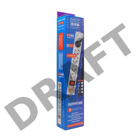 Фильтр-удлинитель PowerCube (SPG(5+1)-16B-3M) 6 розеток, 3м,16А/3,5кВт, белый