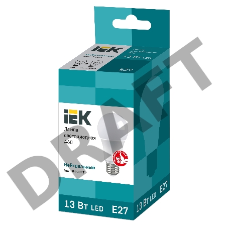 Лампа Iek LLE-A60-13-230-40-E27 светодиодная ECO A60 шар 13Вт 230В 4000К E27 IEK