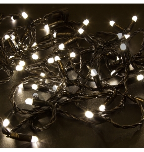 Гирлянда Нить 10м, эффект мерцания (каждый 5-ый), черный ПВХ, 230В, цвет: ТЕПЛЫЙ БЕЛЫЙ