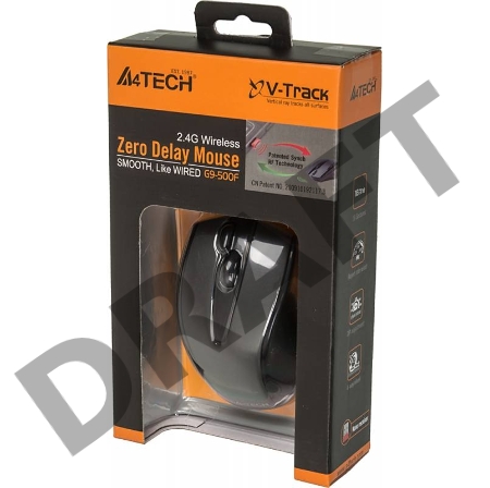 Мышь Беспроводная A4TECH G9-500F-1, USB (черный) Nano 2.4 ГГц, 4кн, V-Track