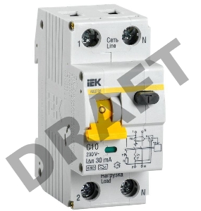 Выключатель автоматический дифференциального тока ИЭК 2п 10А/30мА C  АВДТ 32 MAD22-5-010-C-30