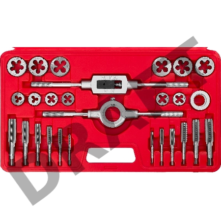 Набор метчиков и плашек ЗУБР 28123-H27  МАСТЕР М5-М16 оснастка - в пластик. боксе 27пр.