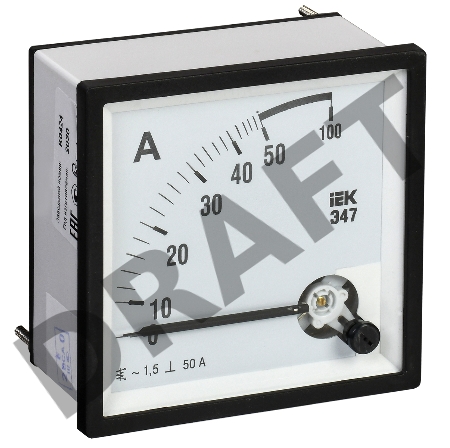 Амперметр Э47 72х72мм 50А кл. точн. 1.5 ИЭК IPA10-6-0050-E