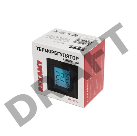 Терморегулятор сенсорный REXANT RX-419B, черный, совместим с Legrand серии Valena