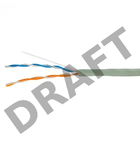 Кабель Cablexpert, UTP5e, 2 пары, 0.51 мм, медь, однож., 305 м, Fluke Test, серый