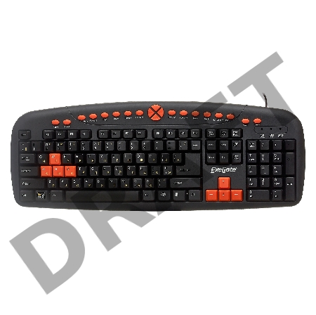 Клавиатура ExeGate EX280435RUS LY-504M, <USB, шнур 1,5м, черная, 123кл, Enter большой, мультимедиа>, Color box