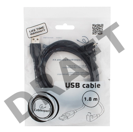 Кабель Gembird/Cablexpert Pro CCP-mUSB2-AMBM90-6, AM/microBM 5P, 1,8м, угловой, экран, черный