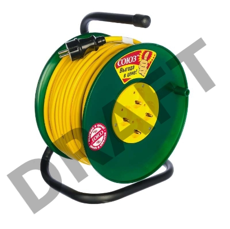 Удлинитель на катушке 4х30м с заземл. 16А IP20 3.7кВт Союз 481S-3603