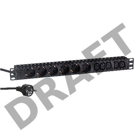 Блок розеток горизонтальный ExeGate ServerPro PDU-19H011 Al-5C136S-EU2.5, 19