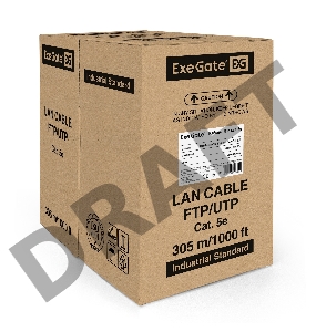 Кабель ExeGate UTP 4 пары кат.5e медь, 24AWG, LSZH, бухта 305м, оранжевый