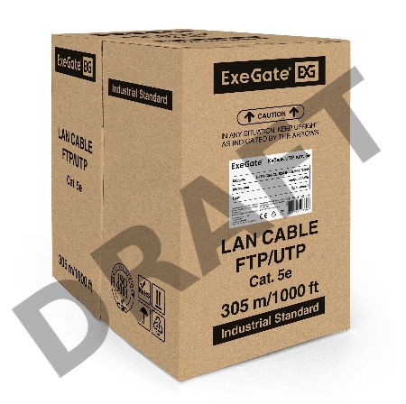 Кабель ExeGate UTP 4 пары кат.5e медь, 24AWG, LSZH, бухта 305м, оранжевый