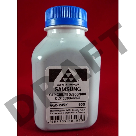 Тонер SAMSUNG CLP 300/315/320/325/360/415/500/510/600/610/660/CLX3300/3305 Black, (фл.90г.) AQC фас. Россия